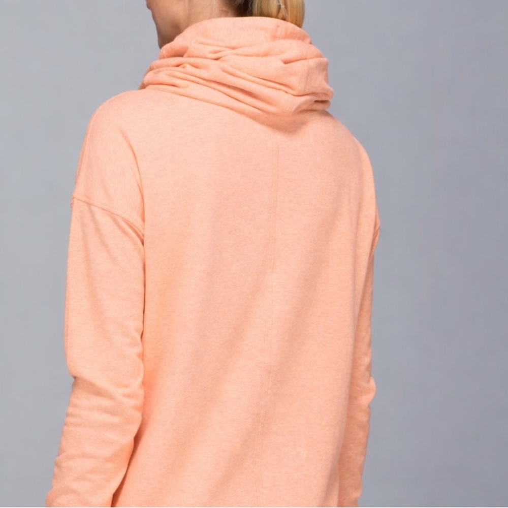 Lululemon Stress Less Hoodie Pockets Cowl Hood Lightweight Terry Stretch Top 8 - Picture 14 of 16